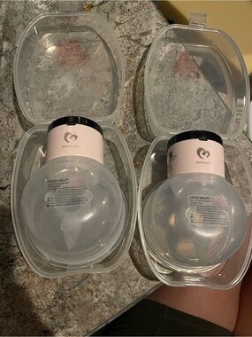 BellaBaby Double Electric Breast Pump Flanges (Clear & Pink)